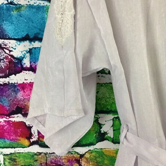 Linea Donatella Lace Back Satin Feel Robe Size S/M - Picture 4 of 9